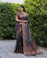 Premium Grey Color Soft Silk Sarees
